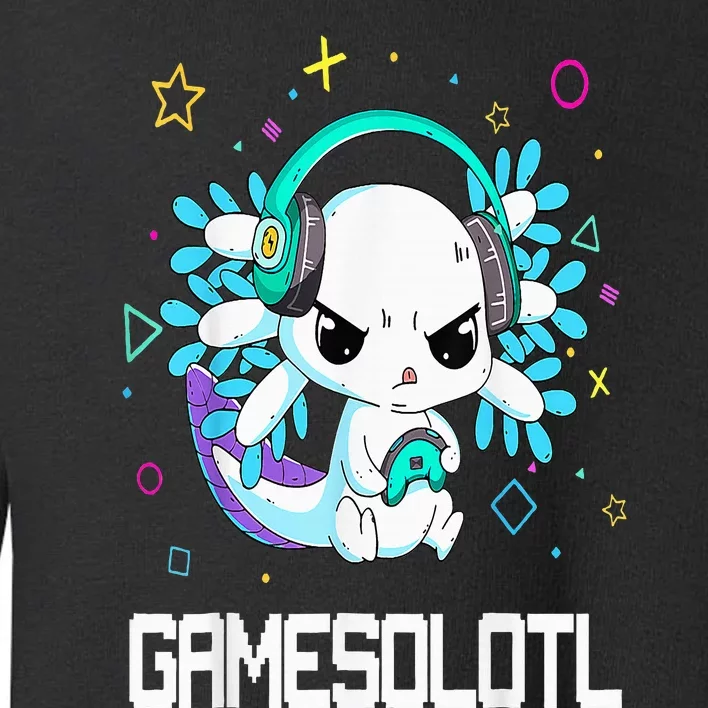 Axolotl Anime Cute Axolotl Video Gamer Toddler Sweatshirt