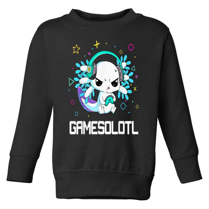 Axolotl Anime Cute Axolotl Video Gamer Toddler Sweatshirt