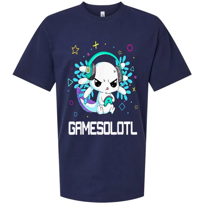 Axolotl Anime Cute Axolotl Video Gamer Sueded Cloud Jersey T-Shirt