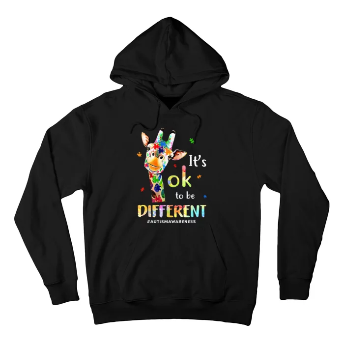 Autism Awareness Cute Giraffe Animal Its Ok To Be Different Hoodie