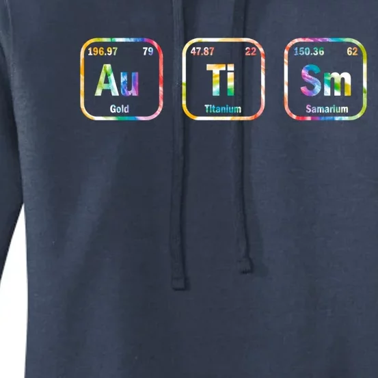 Autism Awareness Chemistry Elets Periodic Table Tie Dye Gift Women's Pullover Hoodie