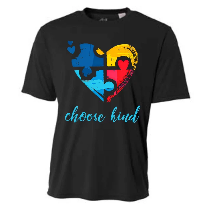 Autism Awareness Choose Kind Heart Puzzle Gift Cooling Performance Crew T-Shirt