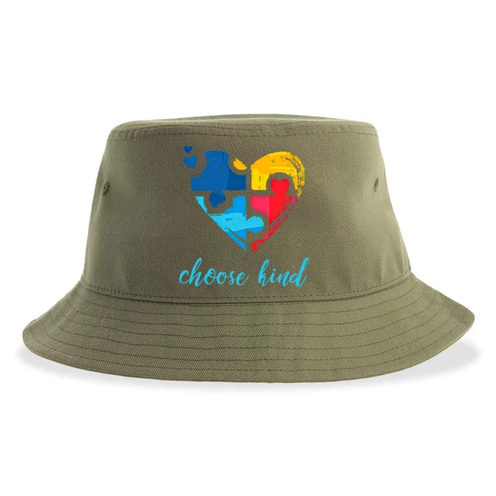 Autism Awareness Choose Kind Heart Puzzle Gift Sustainable Bucket Hat