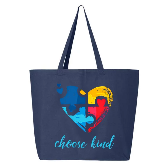 Autism Awareness Choose Kind Heart Puzzle Gift 25L Jumbo Tote