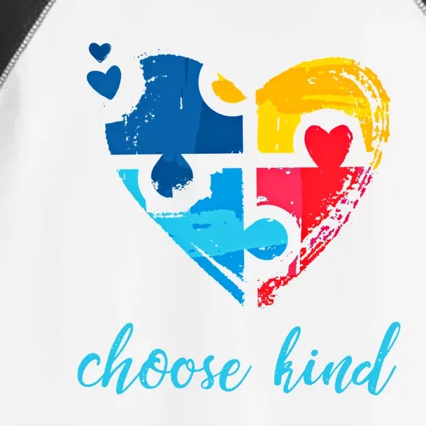 Autism Awareness Choose Kind Heart Puzzle Gift Toddler Fine Jersey T-Shirt