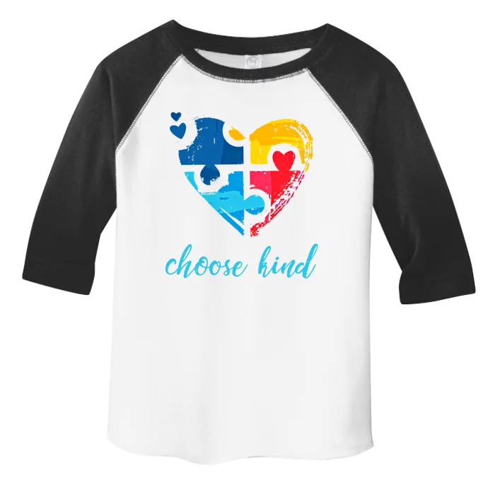 Autism Awareness Choose Kind Heart Puzzle Gift Toddler Fine Jersey T-Shirt