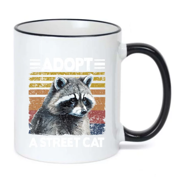 Adopt A Cat Street Watercolor Raccoon Black Color Changing Mug