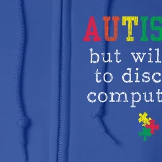 Autism Awareness Computer Engineer Autistic Awareness Meaningful Gift Full Zip Hoodie