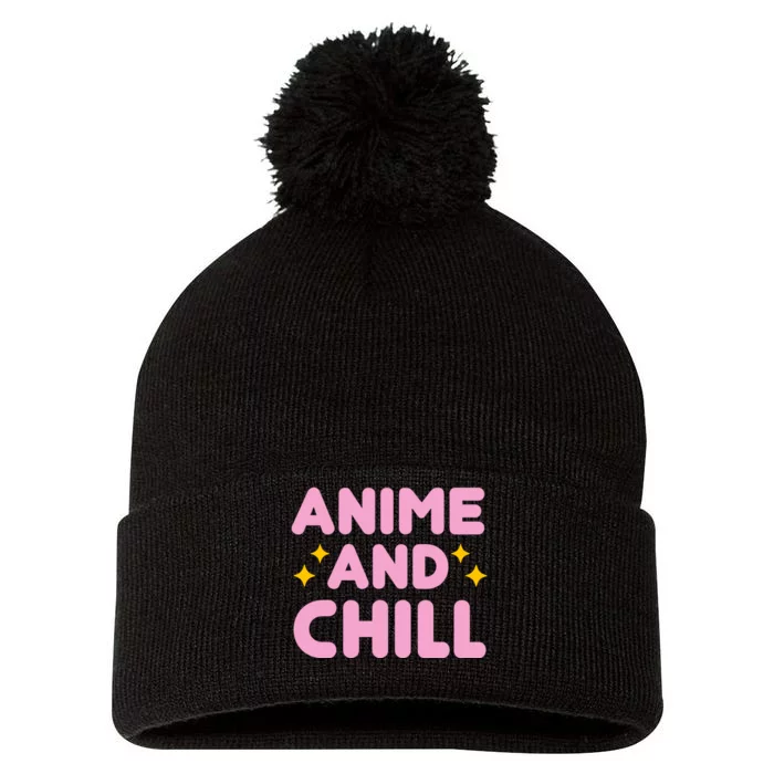 Anime And Chill Pom Pom 12in Knit Beanie