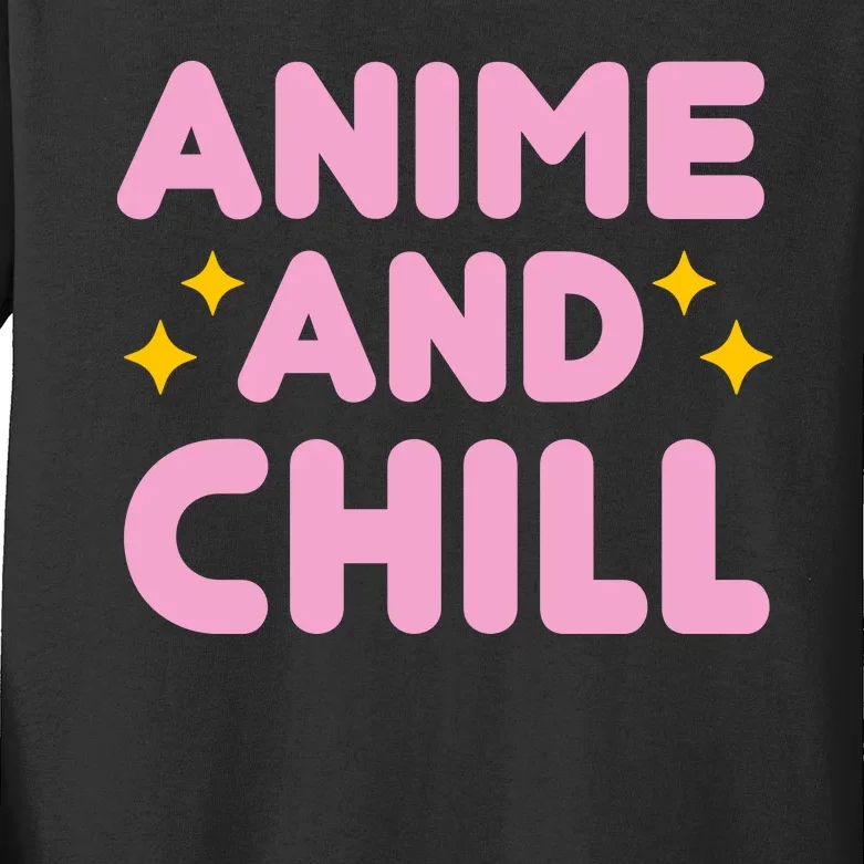 Anime And Chill Kids Long Sleeve Shirt