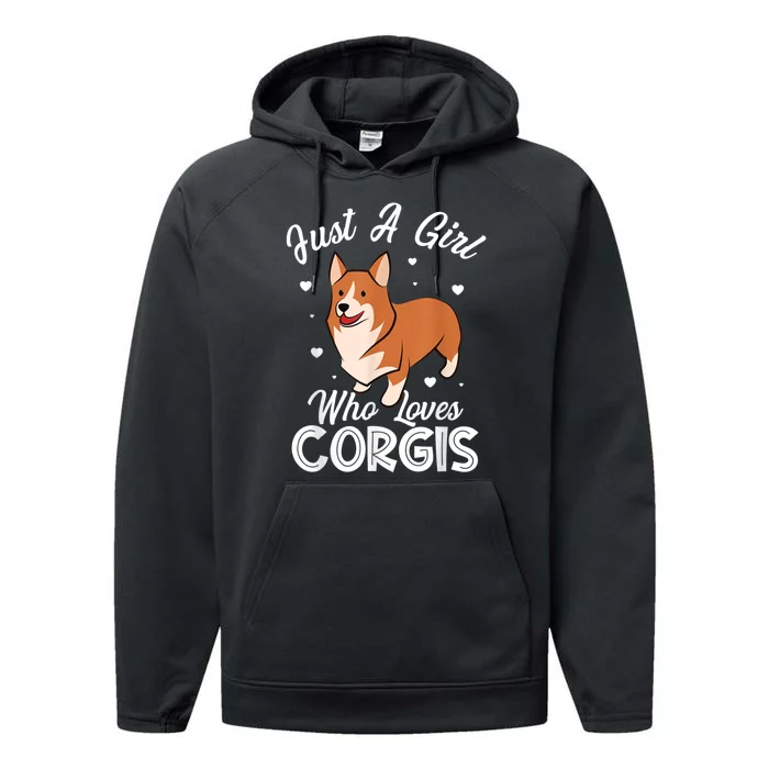 Awesome Artistic Corgi Dog Lover Tee Cute Dog Lover Design Performance Fleece Hoodie