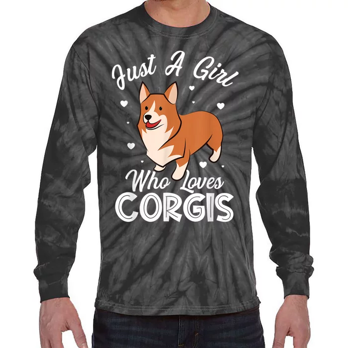 Awesome Artistic Corgi Dog Lover Tee Cute Dog Lover Design Tie-Dye Long Sleeve Shirt