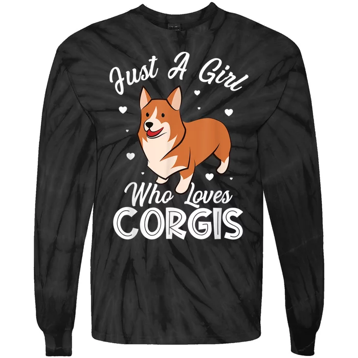 Awesome Artistic Corgi Dog Lover Tee Cute Dog Lover Design Tie-Dye Long Sleeve Shirt