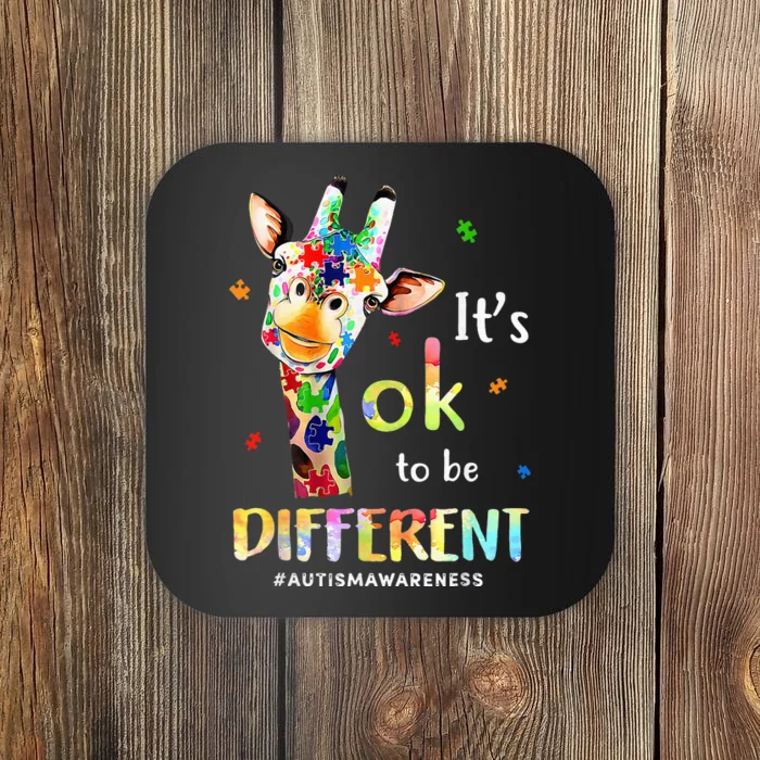 Autism Awareness Cute Giraffe Animal Its Ok To Be Different Coaster