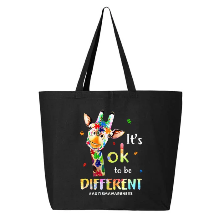 Autism Awareness Cute Giraffe Animal Its Ok To Be Different 25L Jumbo Tote