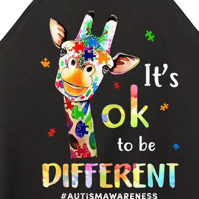 Autism Awareness Cute Giraffe Animal Its Ok To Be Different Women’s Perfect Tri Rocker Tank