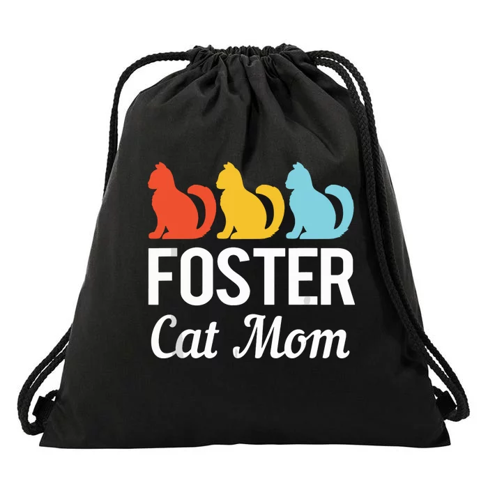 Animal Adoption Cat Rescue Foster Cat Mom Drawstring Bag