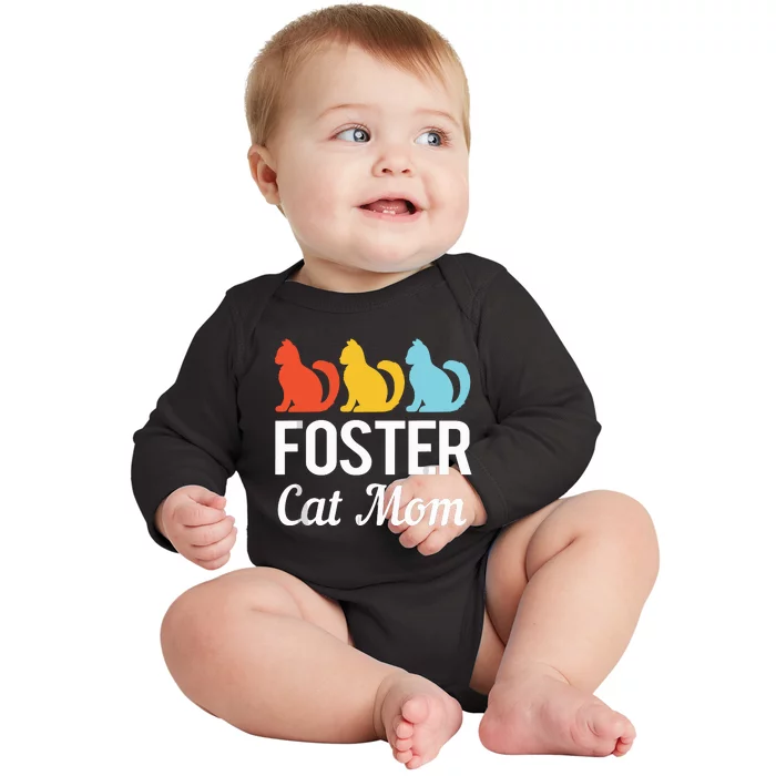 Animal Adoption Cat Rescue Foster Cat Mom Baby Long Sleeve Bodysuit