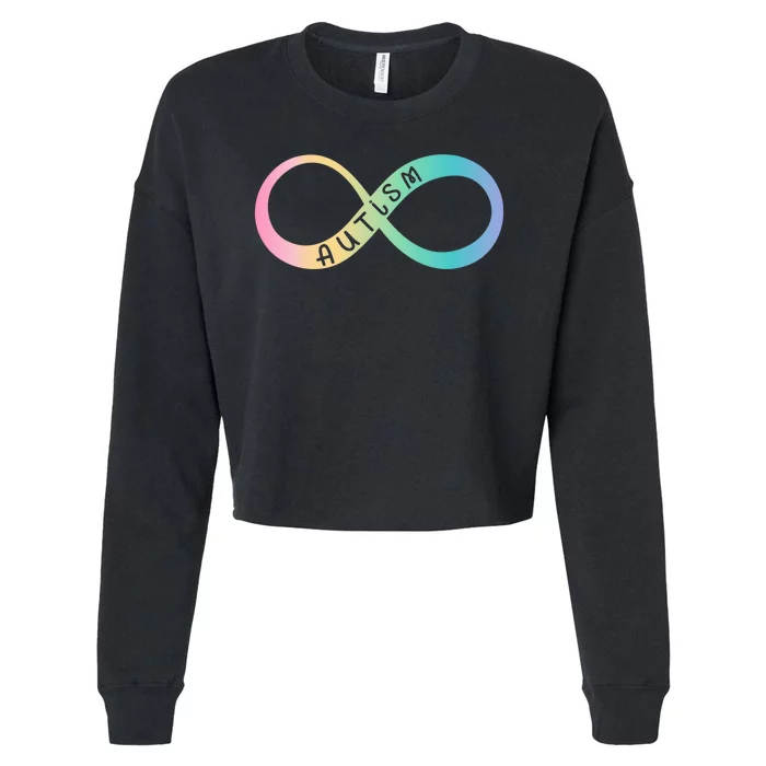 Autism Awareness Colorful Neurodiversity Symbol Cropped Pullover Crew