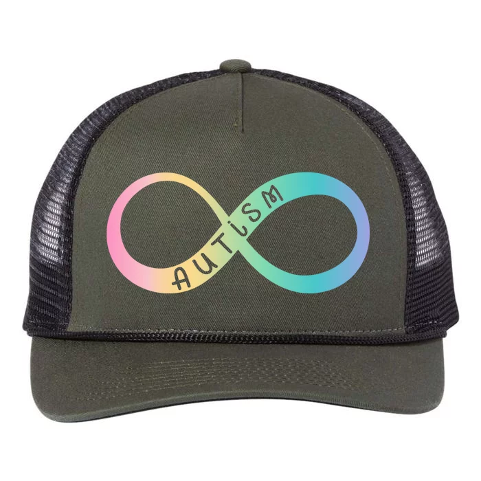 Autism Awareness Colorful Neurodiversity Symbol Retro Rope Trucker Hat Cap