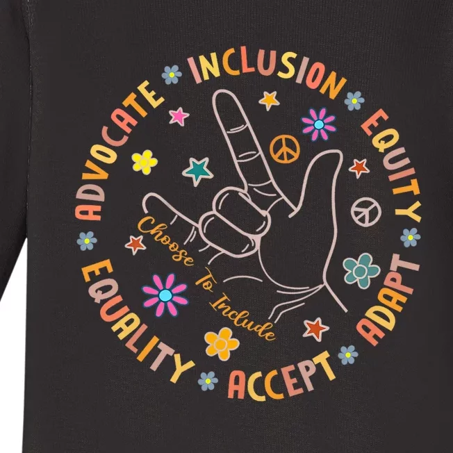 Autism Awareness Choose To Include Special Education Teacher Baby Long Sleeve Bodysuit