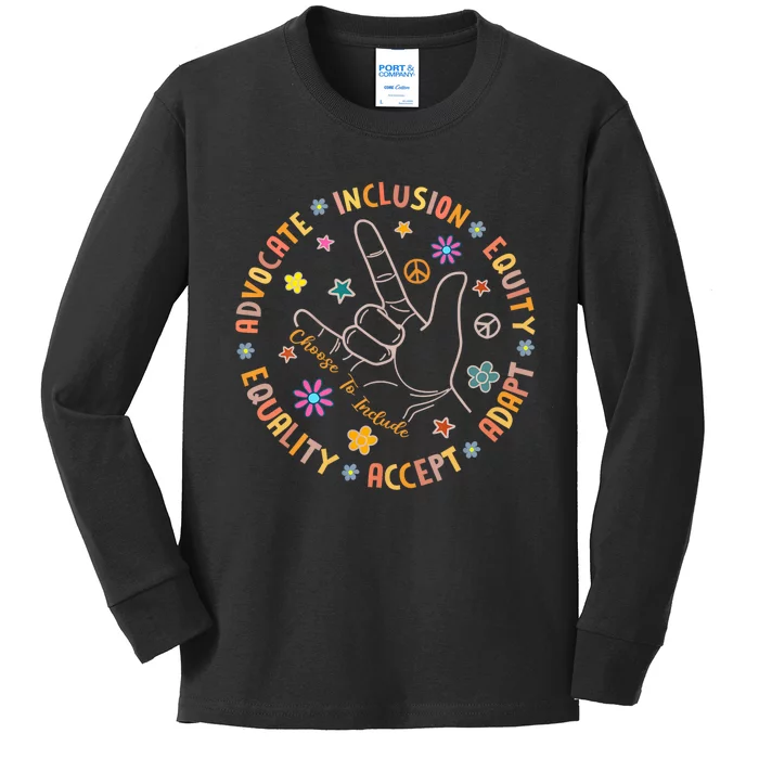 Autism Awareness Choose To Include Special Education Teacher Kids Long Sleeve Shirt