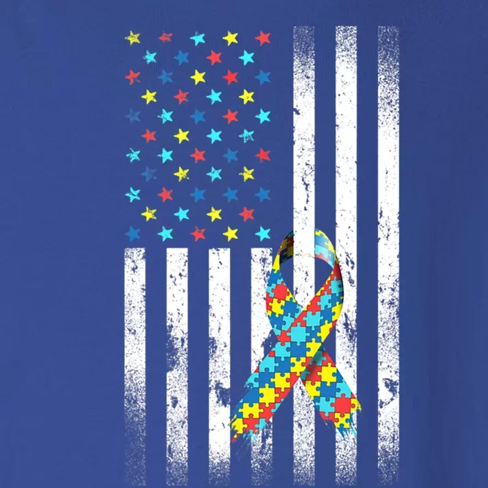 Autism Awareness Day Distressed American Flag Puzzle Ribbon Great Gift Toddler Long Sleeve Shirt