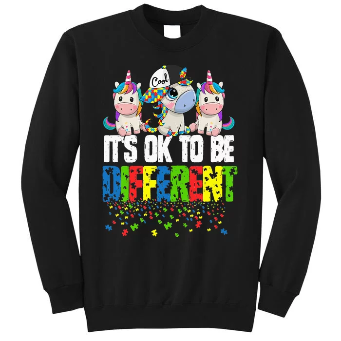 Autism Awareness Day Unicorn Gift It's Ok To Be Different Sweatshirt