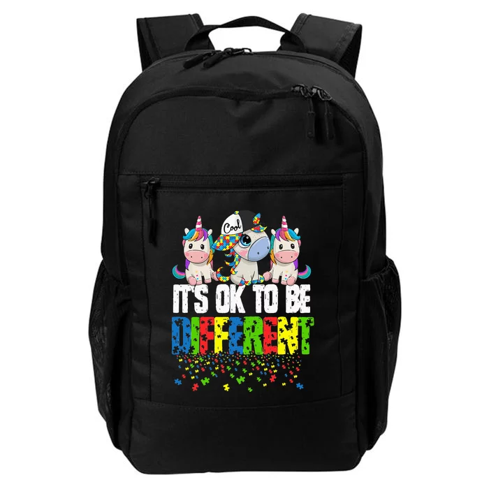 Autism Awareness Day Unicorn Gift It's Ok To Be Different Daily Commute Backpack