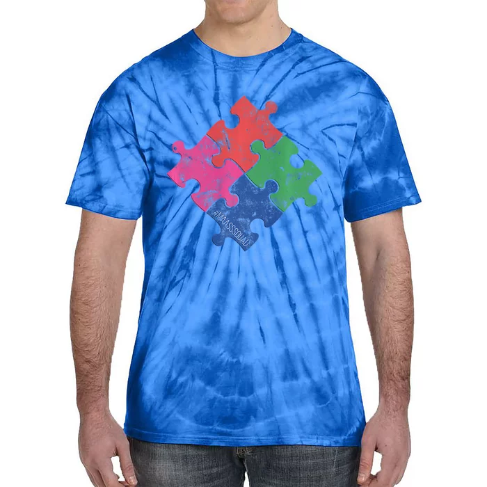 Autism Awareness Day Distressed For Everybody Gift Tie-Dye T-Shirt