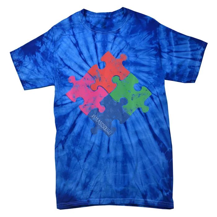 Autism Awareness Day Distressed For Everybody Gift Tie-Dye T-Shirt