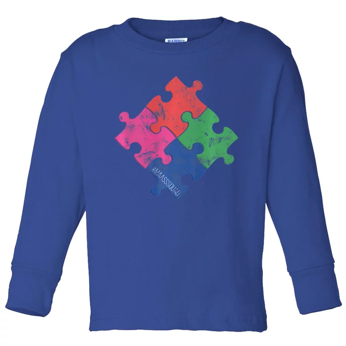 Autism Awareness Day Distressed For Everybody Gift Toddler Long Sleeve Shirt