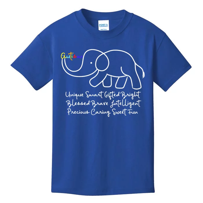 Autism Awareness Day Elephant Animal Autism Great Gift Kids T-Shirt