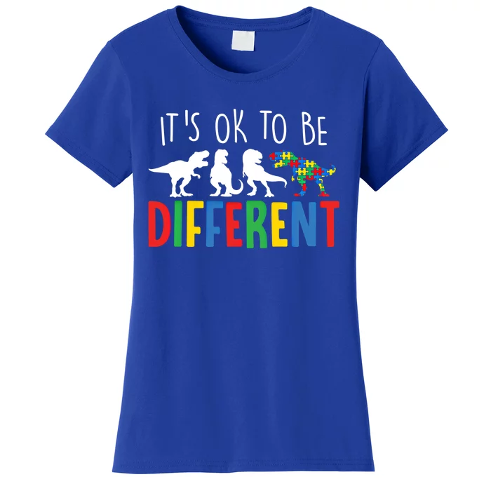 Autism Awareness Dinosaur ItS Ok To Be Different Gift Women's T-Shirt