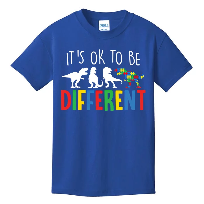 Autism Awareness Dinosaur ItS Ok To Be Different Gift Kids T-Shirt