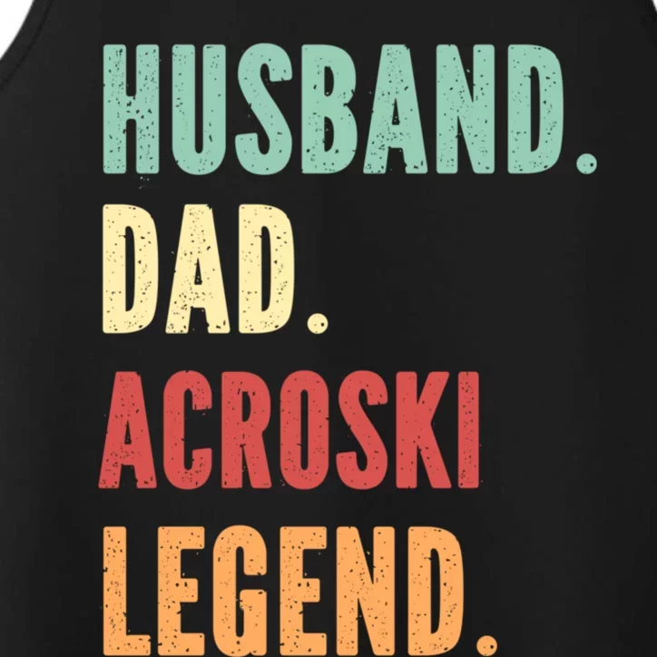 Acroski Athlete Dad Husband Father Ski Ballet Gift Performance Tank