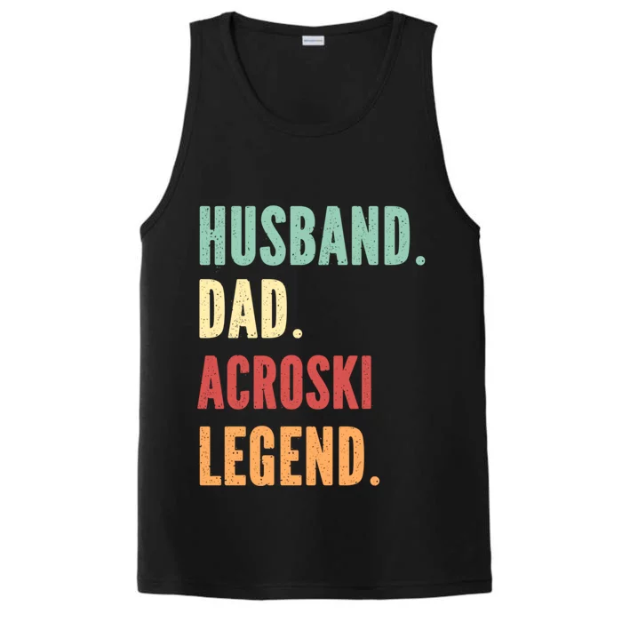 Acroski Athlete Dad Husband Father Ski Ballet Gift Performance Tank