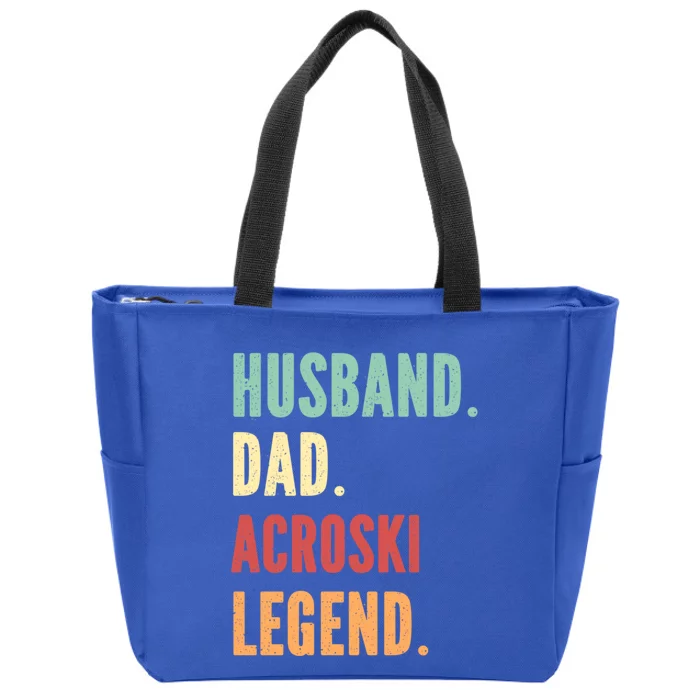 Acroski Athlete Dad Husband Father Ski Ballet Gift Zip Tote Bag