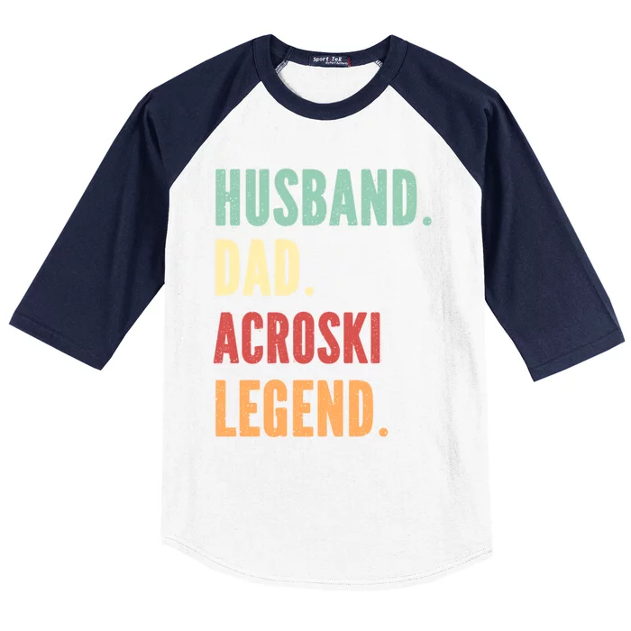 Acroski Athlete Dad Husband Father Ski Ballet Gift Baseball Sleeve Shirt