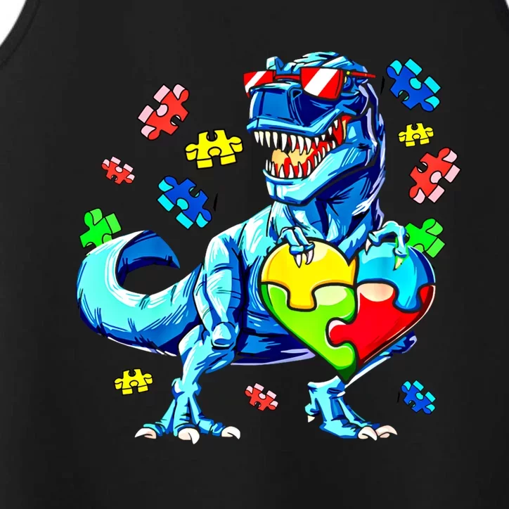 Autism Awareness Dinosaurs Funny Gift Performance Tank