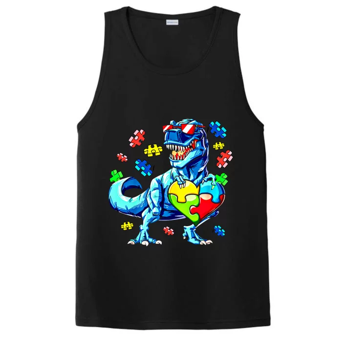 Autism Awareness Dinosaurs Funny Gift Performance Tank