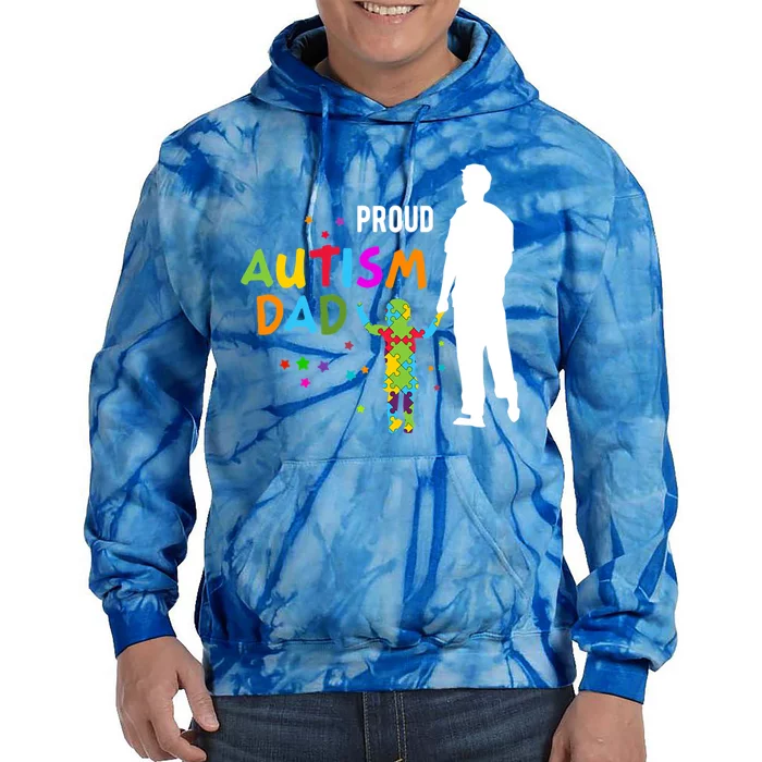 Autism Awareness Day Gift Proud Autism Dad Gift Tie Dye Hoodie