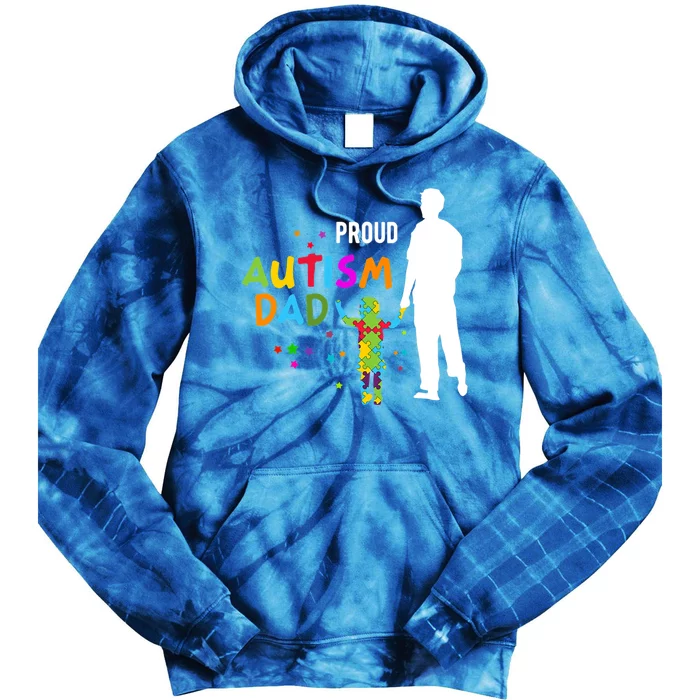 Autism Awareness Day Gift Proud Autism Dad Gift Tie Dye Hoodie