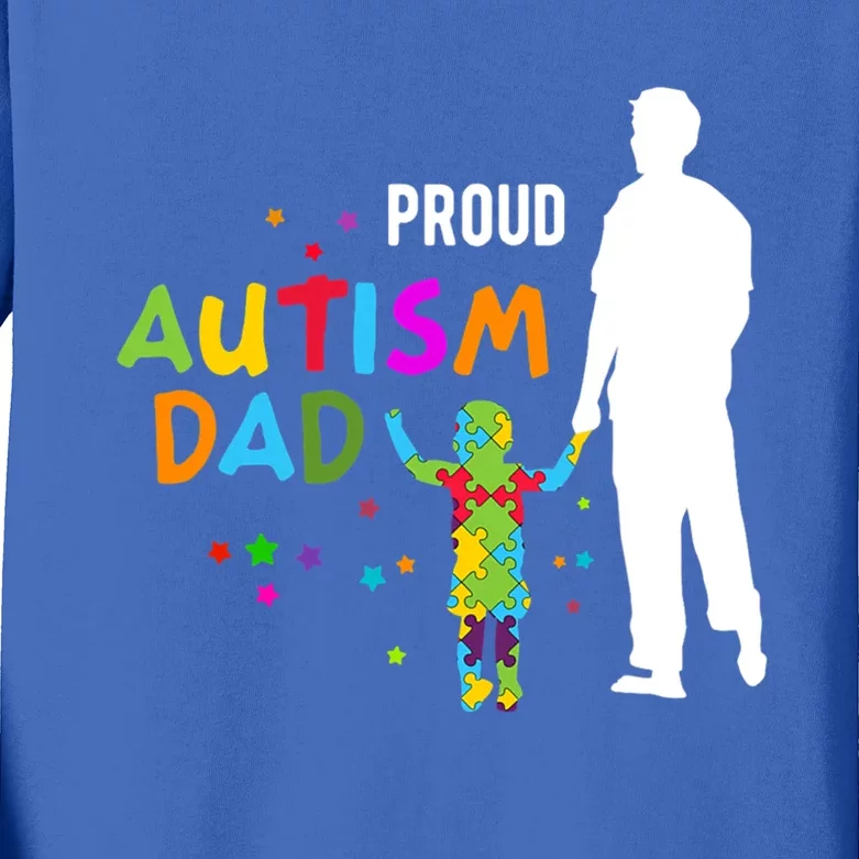 Autism Awareness Day Gift Proud Autism Dad Gift Kids Long Sleeve Shirt