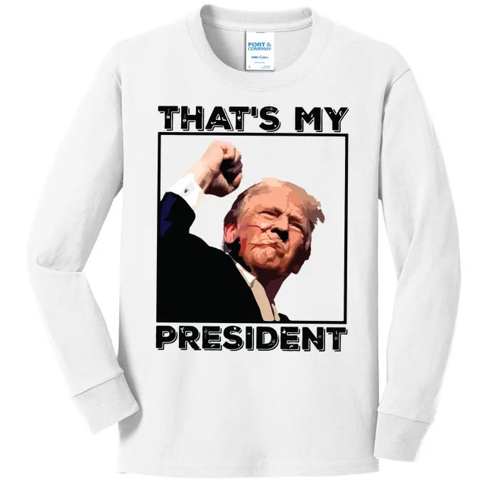 Assassination Attempt Donald Trump Fist Pumping Trump Bleeding Trump Kids Long Sleeve Shirt