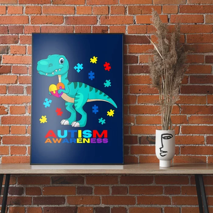 Autism Awareness Dinosaur Colorful Gift Poster