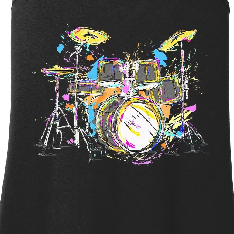 Abstract Art Drums Musician Music Band Throne Noose Ladies Essential Tank