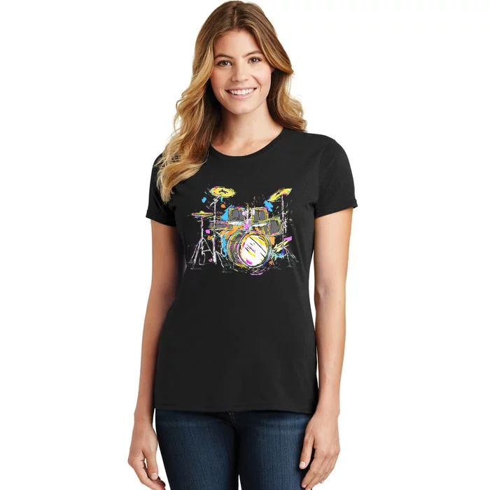 Abstract Art Drums Musician Music Band Throne Noose Women's T-Shirt