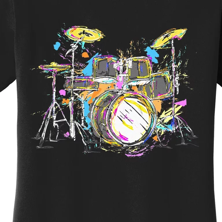 Abstract Art Drums Musician Music Band Throne Noose Women's T-Shirt