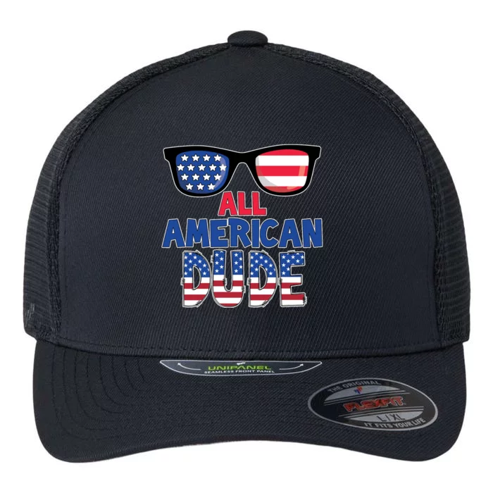 All American Dude 4th Of July Flexfit Unipanel Trucker Cap